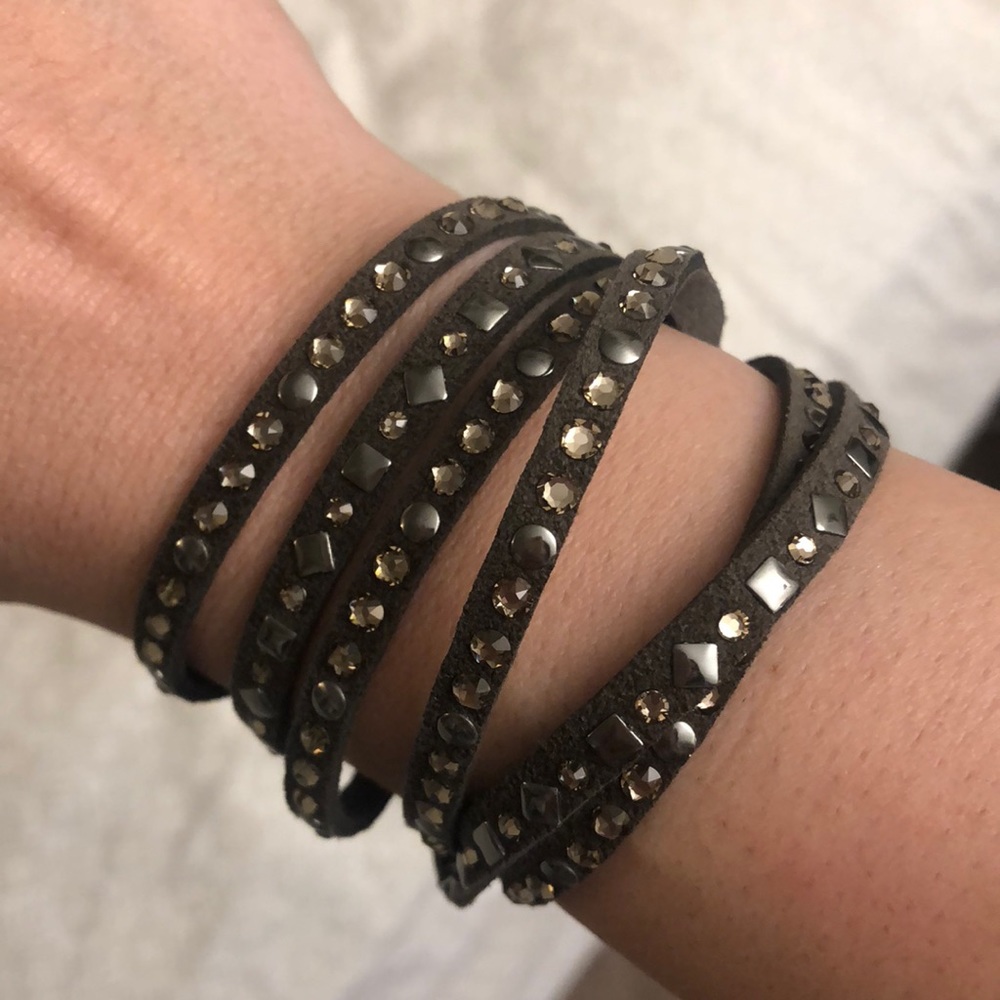 NWT Michael Kors leather crystal wrap bracelet